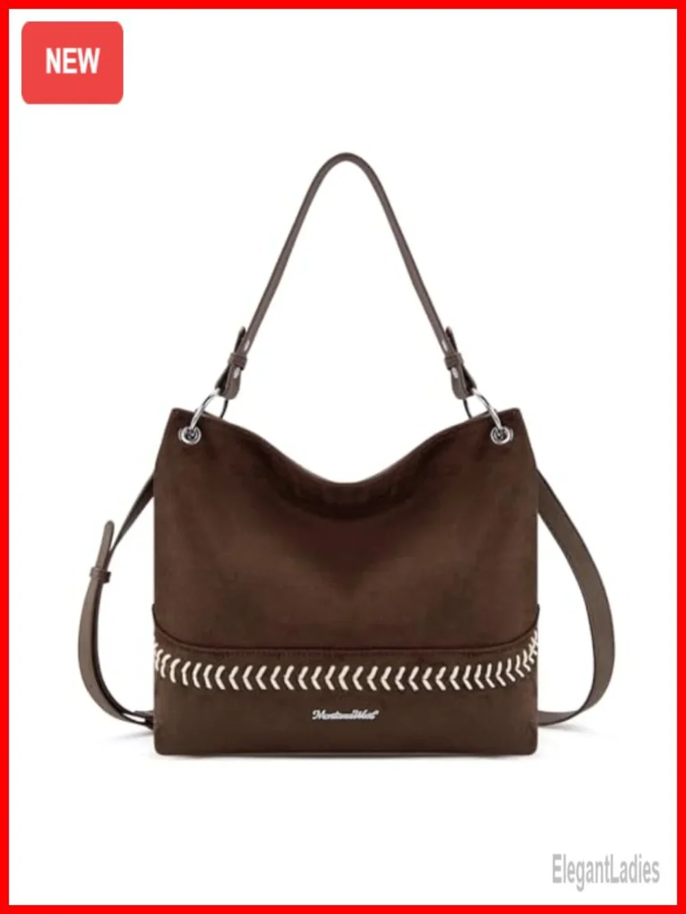 Faux Suede PU Leather Hobo Shoulder Bag with Back Pocket Crossbody